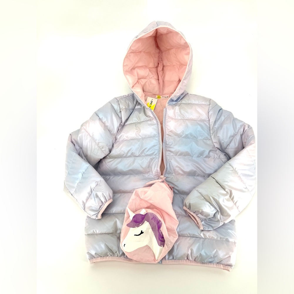 Epic Threads Pink and Silver Hooded Puffer Jacket